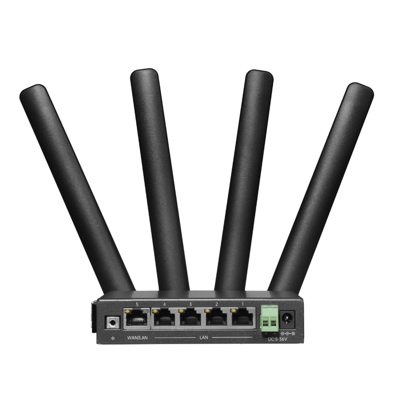 Edimax d5g-8459 industrial 5G nr din-rail router Wi-Fi 5 dual-band 1 wan 4 lan gigabit 128 clients black-null