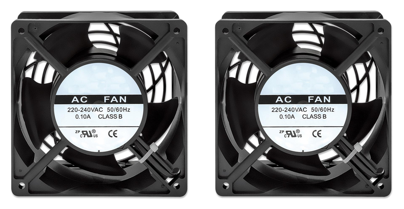 Intellinet - rack roof fan - for network cabinet (wall distributor) - wall rack cabinet mountable - black - 19" (pack of 2), , medium-null