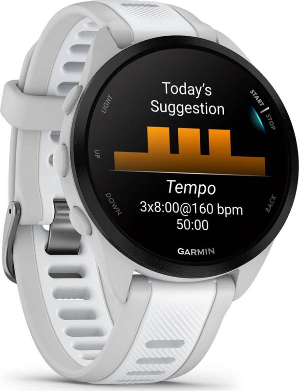 Garmin forerunner 165 music GPS running watch | amOLED | mist gray/whitestone, , medium-null