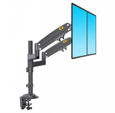 Nbmounts  h180-b - dual arm gas desktop monitor mount, Black, medium