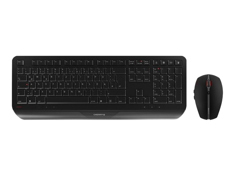 Cherry Gentix desktop - keyboard and mouse set - wireless - 2.4 GHz - german - black, , medium-null