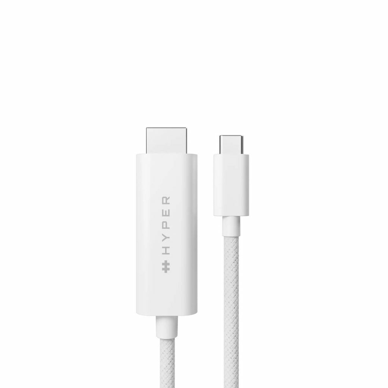 Hyperdrive - adapter cable - 24 pin USB-c male to HDMI male - 2.5 m - white - 4k60hz support, dp alt mode support-null