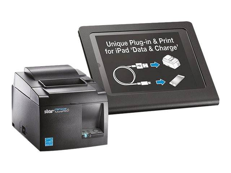 Star micronics tsp143IIIu 80mm thermal receipt printer USB ipad iPhone direct charge 250mm/s autocutter grey-null