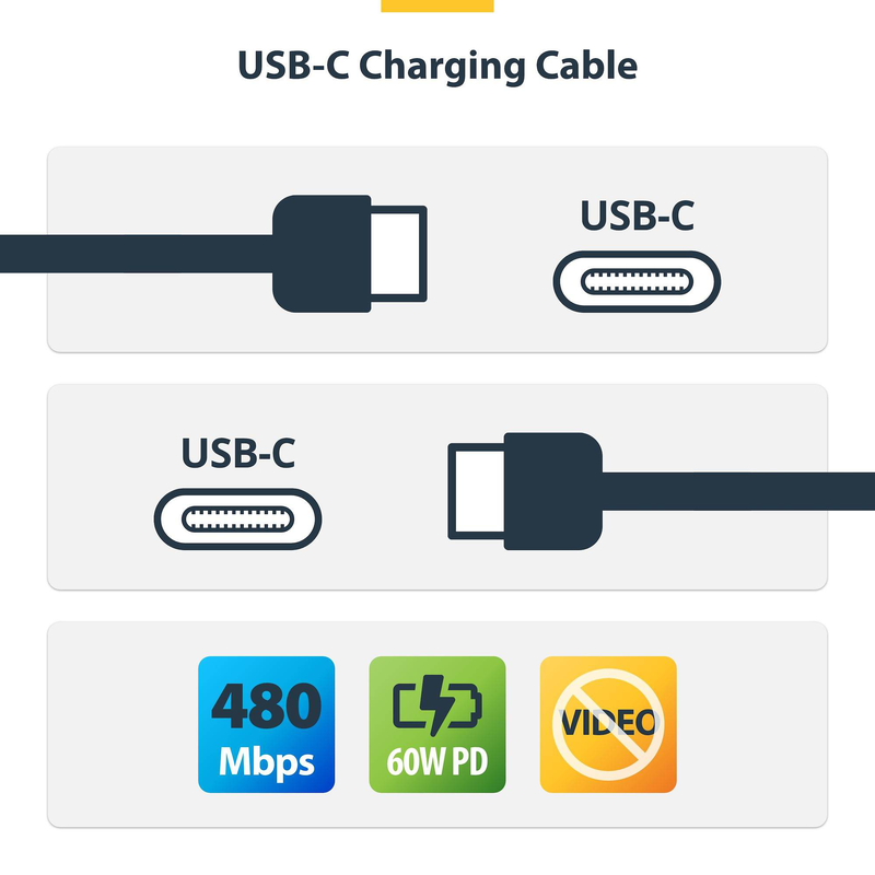 Startech.com 1m USB-c to USB-c cable 60w black braided-null