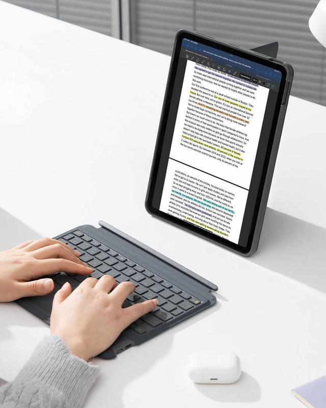 Detachable ipad keyboard case with touchpad for ipad 11" 11th (a16 2025), ipad 10th 2022, de | kb04112_gray, , medium-null