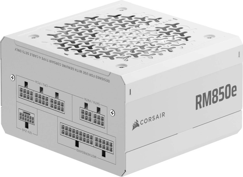 Corsair rm850e rme series 850w atx 3.1 psu 80+ gold cybenetics gold fully modular pcie 5.1 12v-2x6 white-null