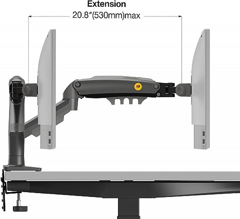 Nbmounts f80 - single arm gas desk monitor mount (updated version)-null