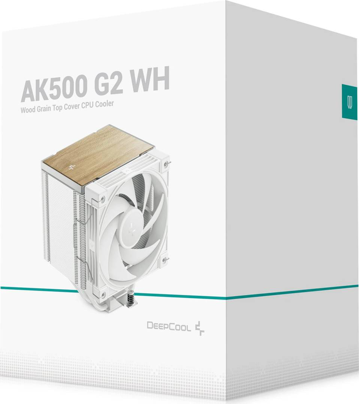 Deepcool ak500 g2 white r-ak500g2-whnnmn-gjd single-tower CPU cooler 5 heatpipes 120mm pwm fan wood-grain intel AMD-null