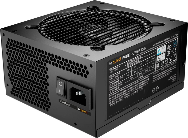 Be quiet! Pure power 13 m 850w bp027eu atx 3.1 fully modular power supply 80 plus gold pcie 5.1 12v-2x6 black-null