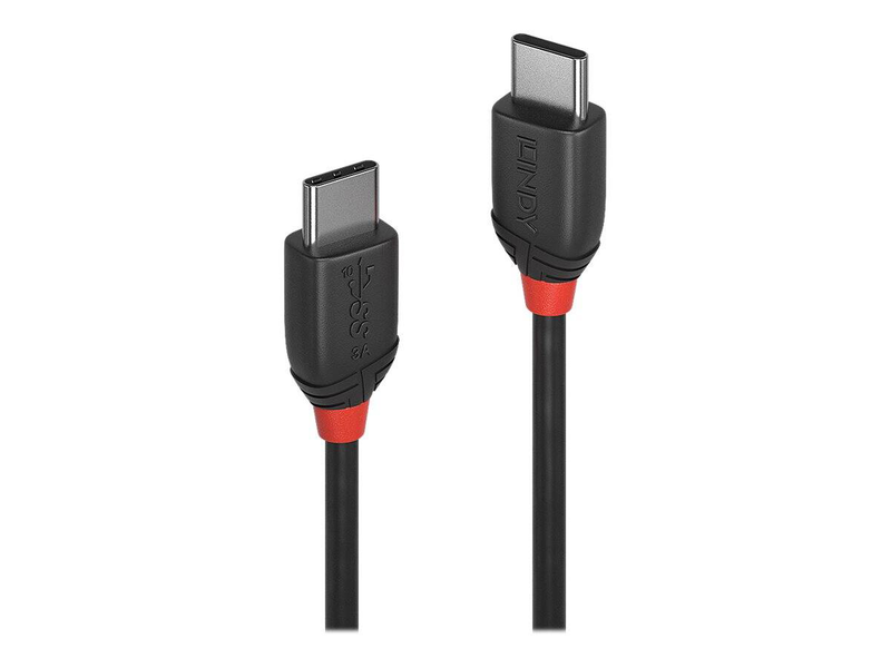Lindy black line / USB cable / USB-c (m) to USB-c (m) / USB 3.1 / 3 a / 50 cm / black-null