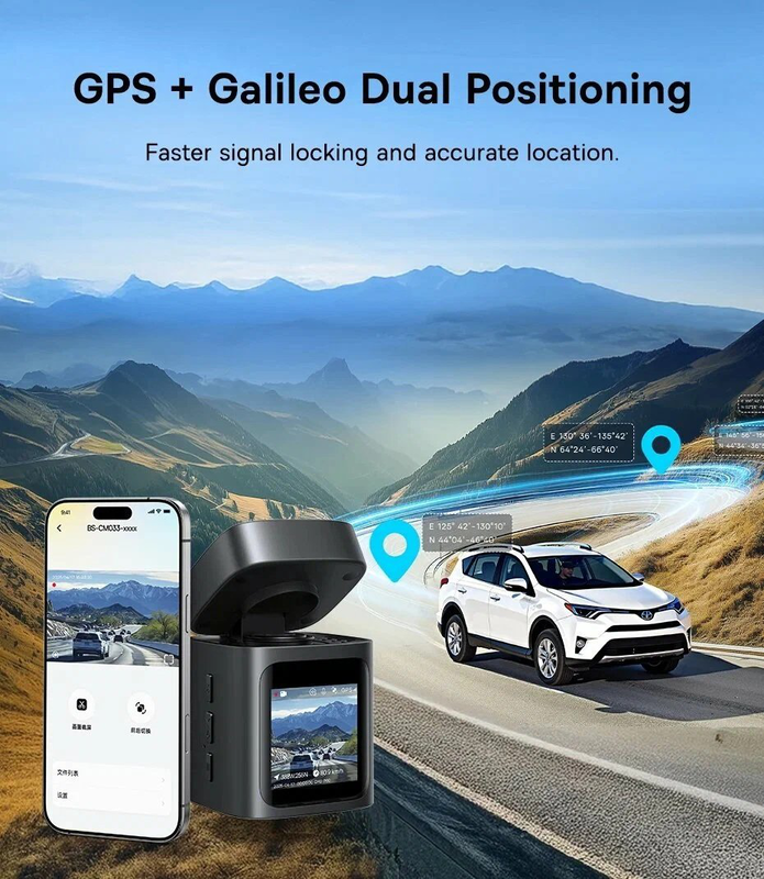 Baseus car dashcam front 3k gps+solar primetrip vd1 black, , medium-null
