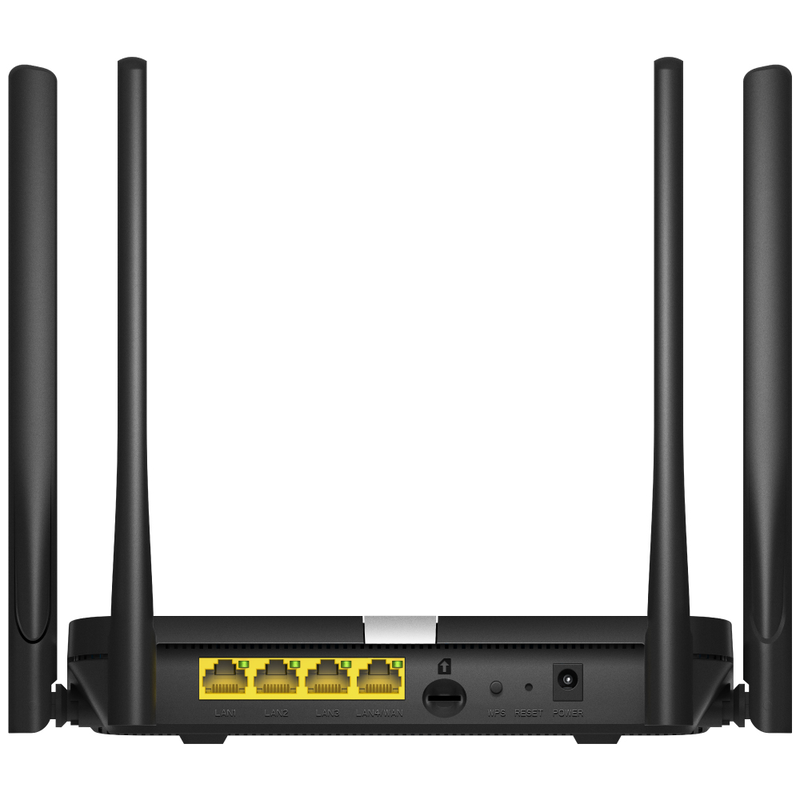 Cudy lt500 4G lte cat4 ac1200 dual-band Wi-Fi router, nano sim slot, mu-mimo, vpn, 4 antennas, black-null