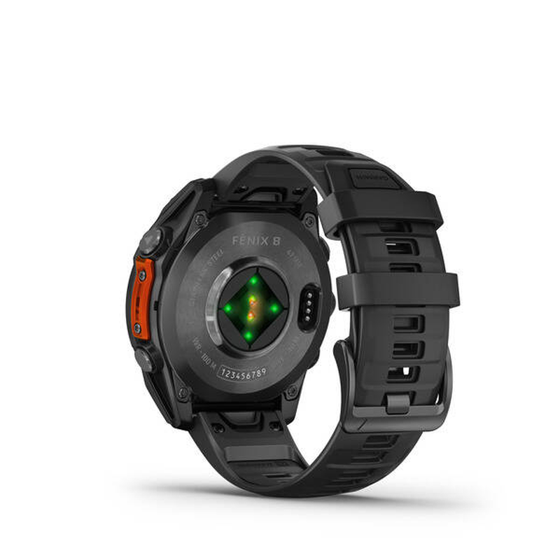 Garmin fenix 8 / 47 mm / slate grey / sport watch with band / silicone / black / wrist size: 125-208 mm / display 1.4" / 32GB / bluetooth, Wi-Fi, ant+ / 80 g, , medium-null