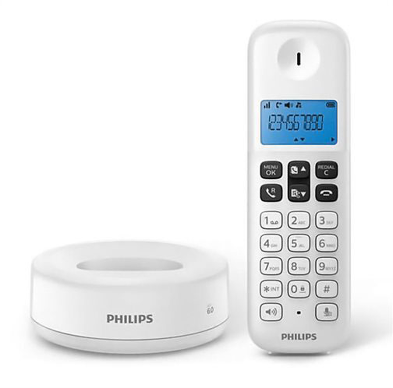 Philips d1611w/grs white (greek menu) wireless phone open listening, illuminated screen and 50 memory-null