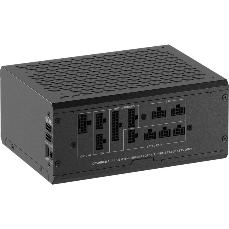 Corsair hx1200i shift 1200w atx 3.1 psu 80+ platinum cybenetics fully modular side-connectors icue 12v-2x6 black-null