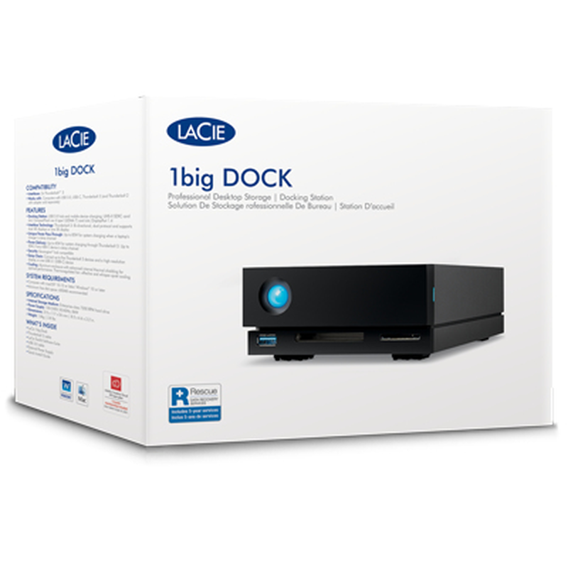 Lacie 1big dock sths24000800 external hard drive & thunderbolt 3 docking station 24TB 3.5" HDD black-null