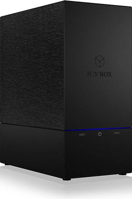 Icy box ib-rd3621u3 2-bay external raid enclosure for 3.5 inch sata HDD SSD USB 3.0 raid 0 1 diskless black, Black, medium