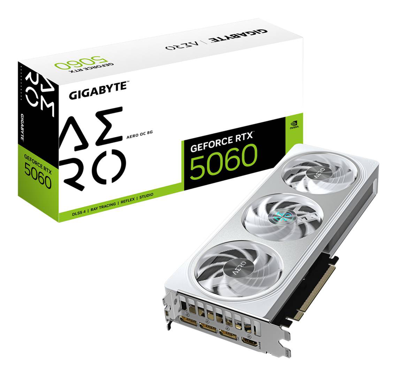 Gigabyte geforce RTX 5060 aero oc 8GB gddr7 graphics card, , medium-null