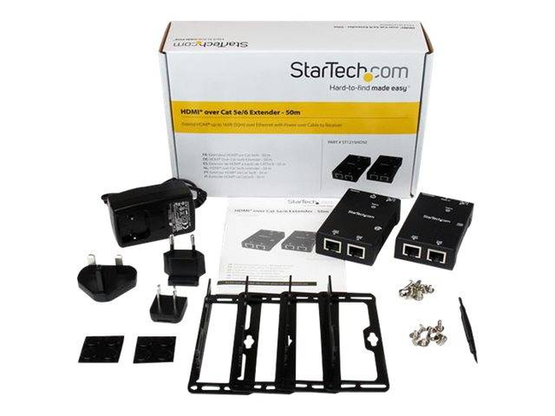 Startech.com HDMI over cat5 / cat6 extender w/ power over cable / video/audio extender / up to 50 m, , medium-null