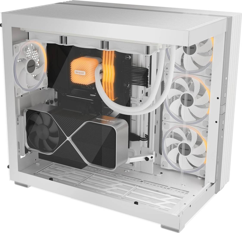 Be quiet! Light base 900 fx bgw72 full tower pc case e-atx panoramic glass 4x 140mm argb fans dual-chamber white-null