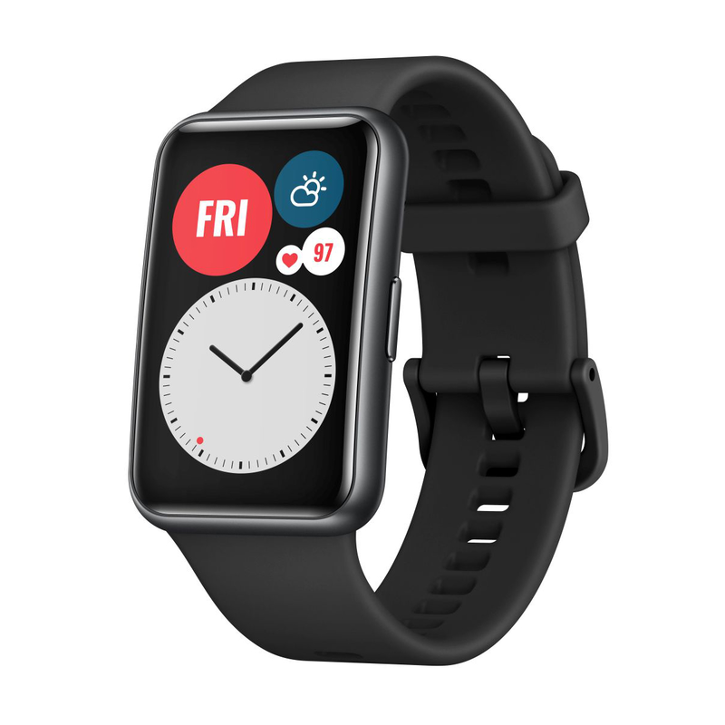 Product image: Huawei watch fit graphite black - model: elegant amOLED display,hdresolution, long battery life, quick charging, real-time workout tracking-null