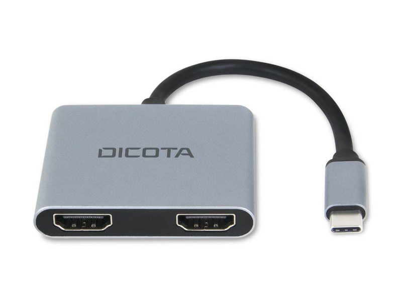 Dicota d32063 USB-c 4-in-1 mini dock dual HDMI 4k USB-a 100w pd silver-null