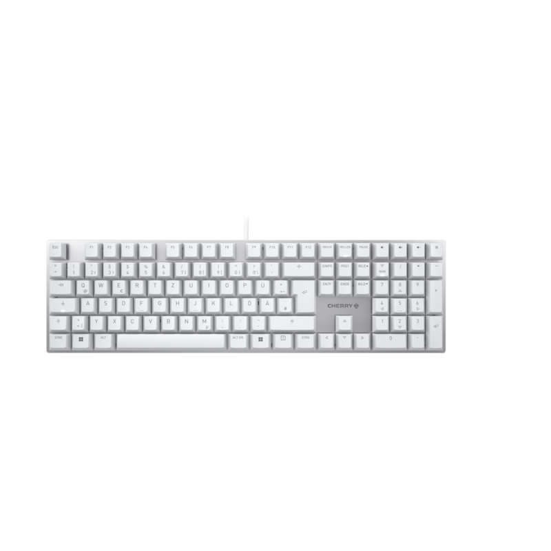 Cherry kc 200 mx - keyboard - USB - qwertz - german - key switch: cherry mx2a silent red - white - plastic free packaging, , medium-null