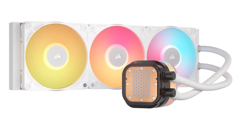 Corsair icue link titan 240 rx lcd aio liquid CPU cooler 240mm 2x120mm rx120 rgb 2.1in 480x480 lcd white-null