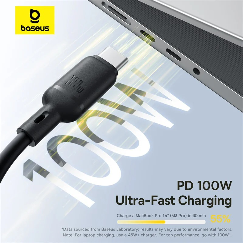 Baseus cable 3in1 USB-c/micro/light to USB-c silky one-for-three 100w 1.5m black, , medium-null
