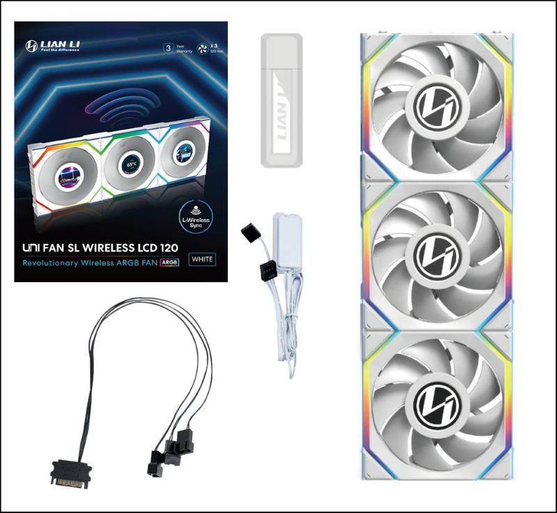 Lian li unifan sl wireless lcd 120 -3pcs (triple pack include controller) case fan white-null