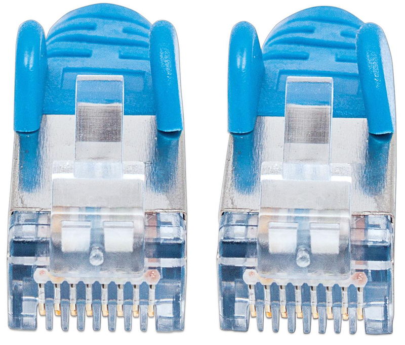 Intellinet network patch cable, cat6, 10m, blue, copper, s/ftp, lsoh / lszh, pvc, rj45, gold plated contacts, snagless, booted, polybag - patch cable - rj-45 (m) to rj-45 (m) - 10 m - sftp, pimf - cat 6 - halogen-free, molded, stranded - blue-null