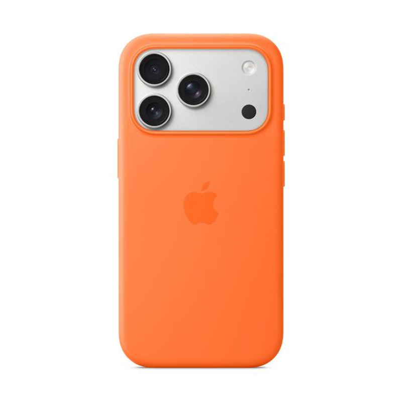 Product image: iPhone 17 pro silicone case with MagSafe orange-null