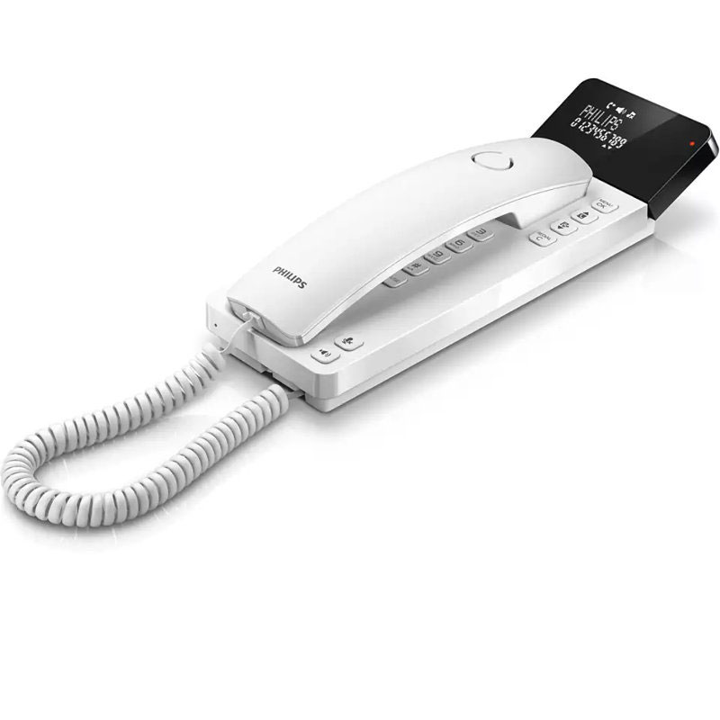 Philips m110w/grs λευκο ενσυρματο τηλεφωνο γονδολα με οθονη και ανοιχτη ακροαση συμβατο με ακουστικα βαρηκοϊας image number null