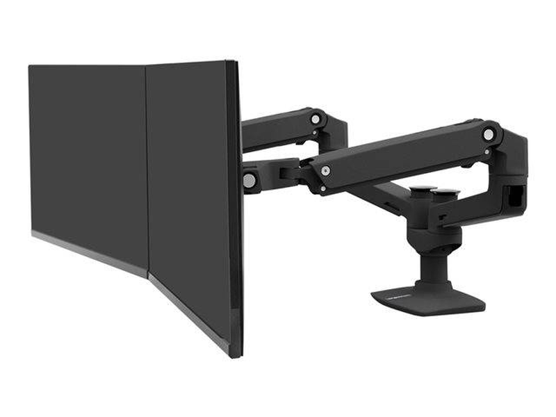 Ergotron lx dual side-by-side monitor arm 45-245-224 desk mount for 2 displays up to 27 inch matte black-null