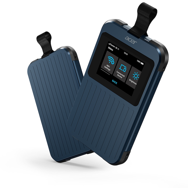 Acer connect enduro m3 5G mobile Wi-Fi hotspot Wi-Fi 6 2x2 mimo 6500mAh rugged ip54 mil-std-810h vsim wpa3 vpn black-null