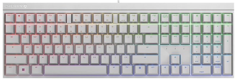Cherry mx 2.0s - keyboard - backlit - USB - qwertz - german - key switch: cherry mx blue - white, , medium-null