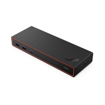 Lenovo thinkpad USB4 dock 5000 40bf0135ge 2x displayport HDMI 2.1 USB4 four displays 8k gbe 100w 135w adapter, Black, medium