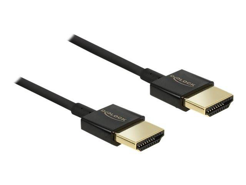 Delock 84773 | slim HDMI 2.0 | 2m | 4k@60hz | triple shielded | short connectors, , medium-null
