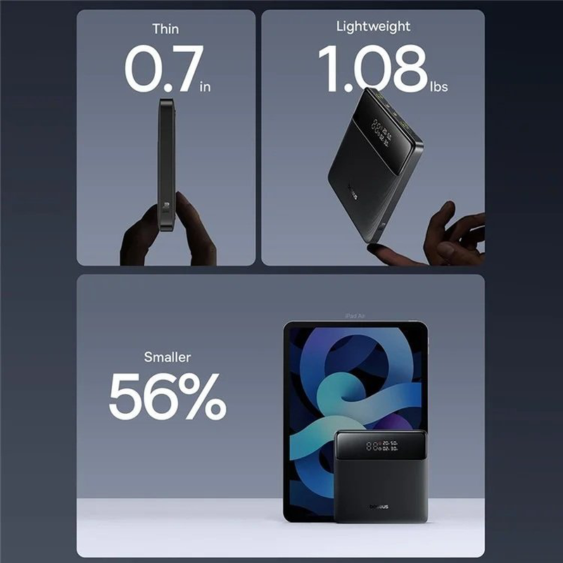 Baseus powerbank 100w 20000mAh display blade h1 lite black, , medium-null