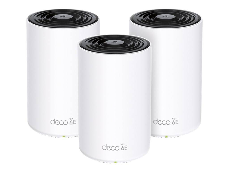 Tp-link deco xe75 pro axe5400 tri-band Wi-Fi 6e mesh system 3-pack 7200 sq ft 2.5G port 200 devices white-null