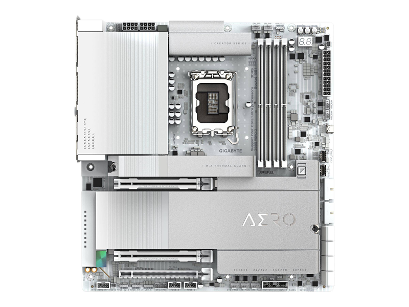 Gigabyte z890 aero d e-atx motherboard lga 1851 intel z890 ddr5 pcie 5.0 Wi-Fi 7 thunderbolt 5 dual 10GBe silver-null