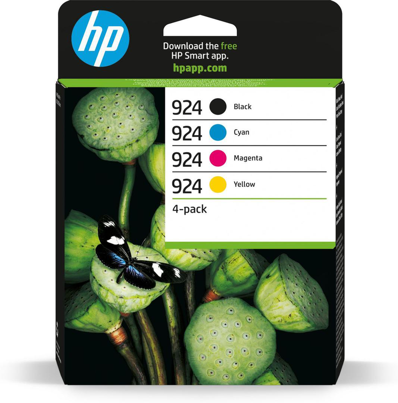 Hp 924 cmyk original ink cartridge combo 4-pack (6c3z1ne)-null