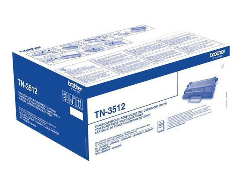 Brother tn-3512 black super high yield original toner 12000 pages for hl-l6300 l6400 mfc-l6900-null