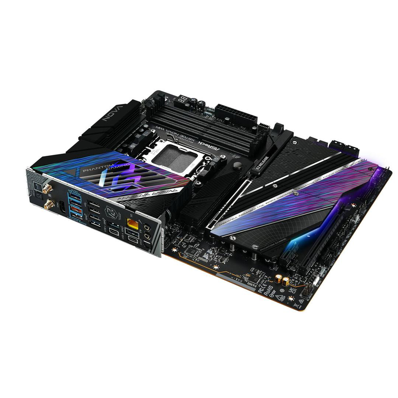 Asrock x870e nova Wi-Fi atx motherboard socket am5 AMD x870e ddr5 pcie 5.0 5x m.2 Wi-Fi 7 USB4 5GBe silver-null