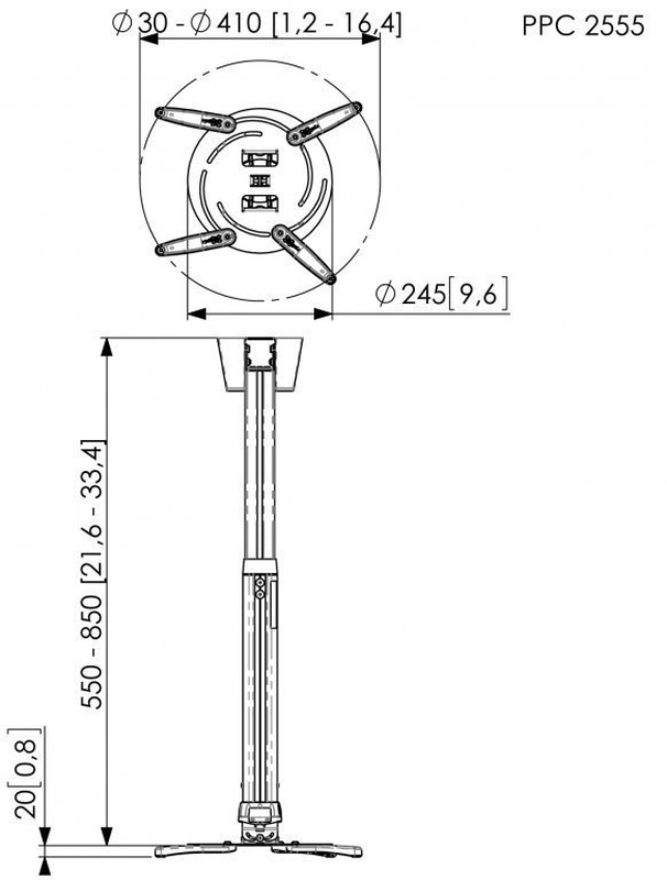Product image: Vogels ppc2555 projector ceiling kit 25kg 55-85cm, , medium-null