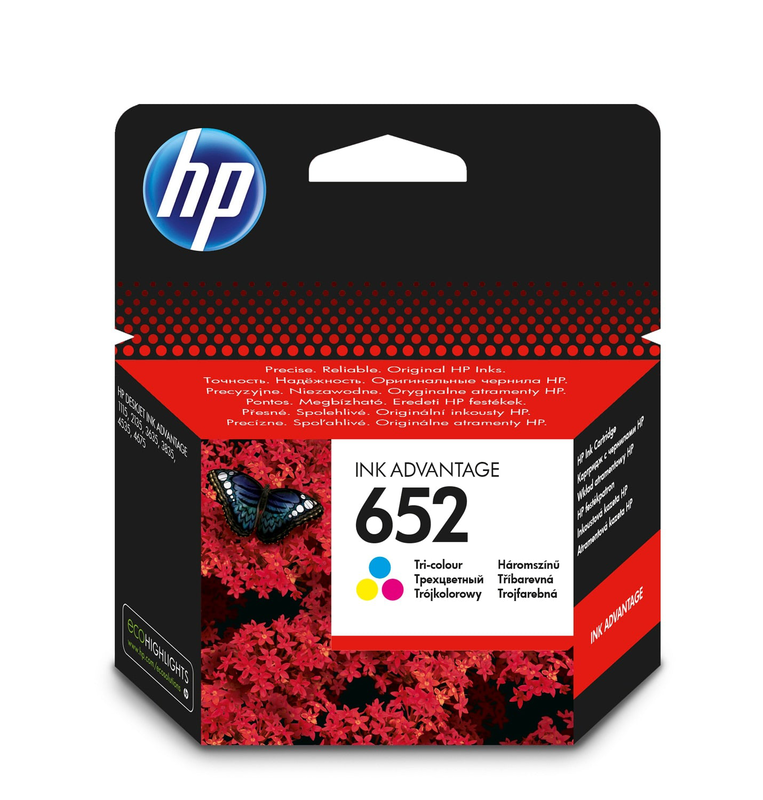 Product image: Hp ink cartridge, f6v24ae, 652, tri-colour, , medium-null