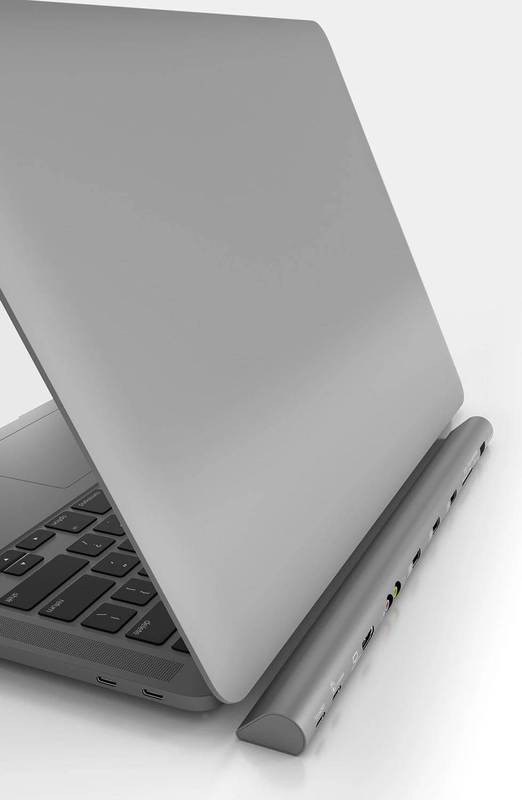 Terratec connect c6 USB-c docking station 251739 HDMI 4k gigabit ethernet 3x USB 3.0 card reader audio 100w pd silver-null