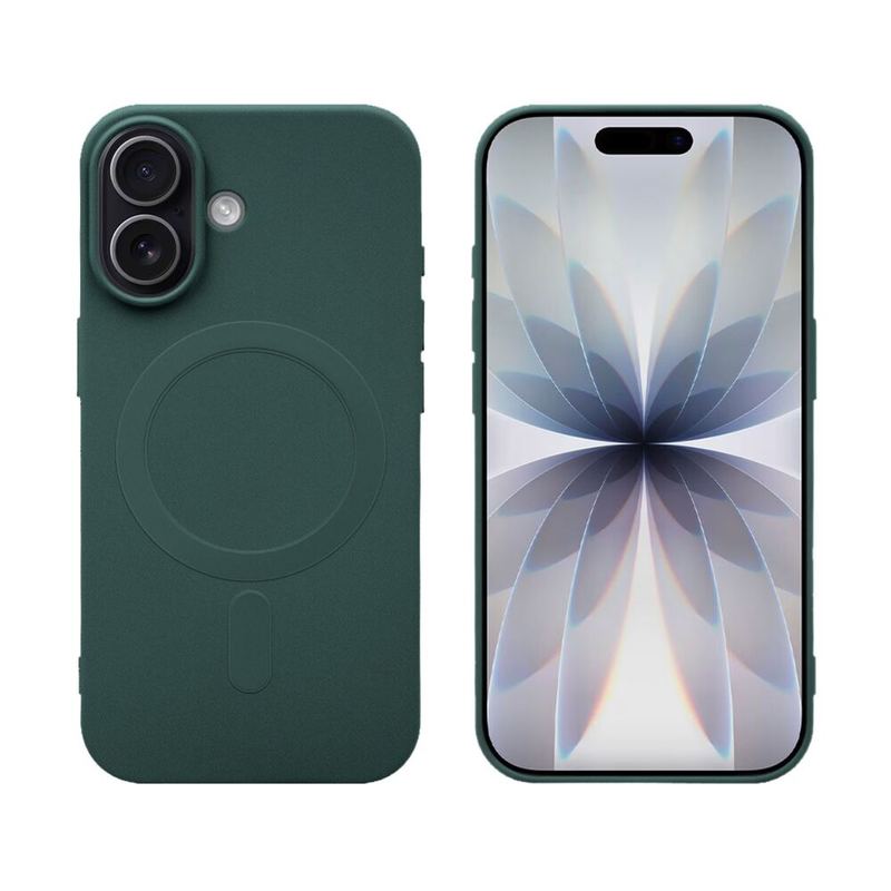iPhone 17 MagSafe silicone case & full face glass green-null