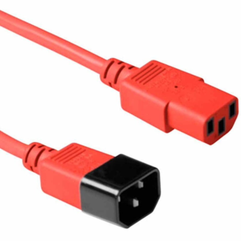 Ak5106 1.80m c13 to c14 power extention cable red act, , medium-null