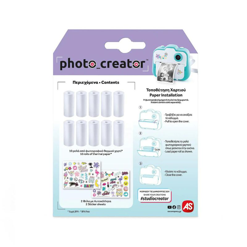 Product image: 10 rolls of thermal paper photo creator instant camera, , medium-null
